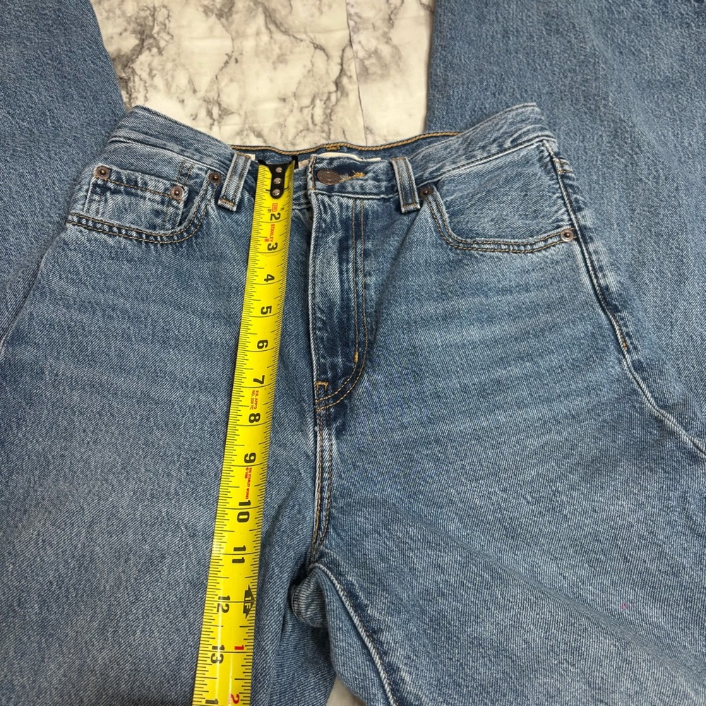 Levi's Premium High Loose Flare Denim Jeans Distressed high rise size 25 western - Picture 6 of 9